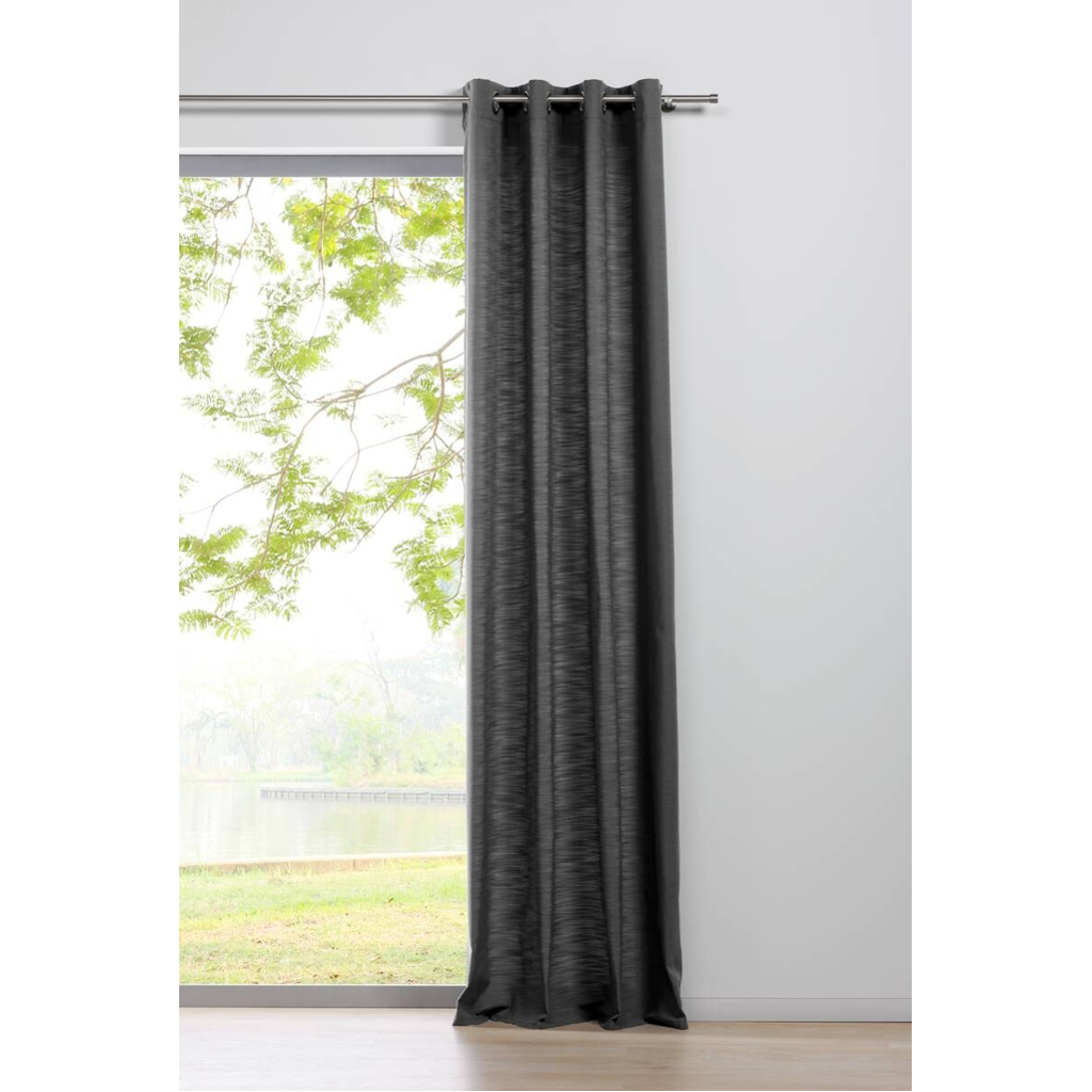 Ösenvorhang 2er Pack Balance grau B/L: ca. 135x300 cm