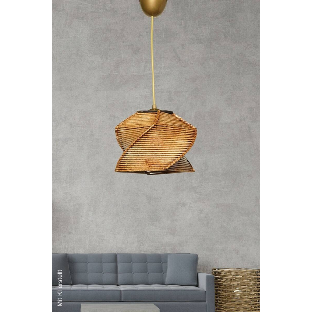 Opviq Pendelleuchte braun Kunststoff B/H/T/L/D: ca. 20x75x20x20x20 cm E27 1 Brennstellen