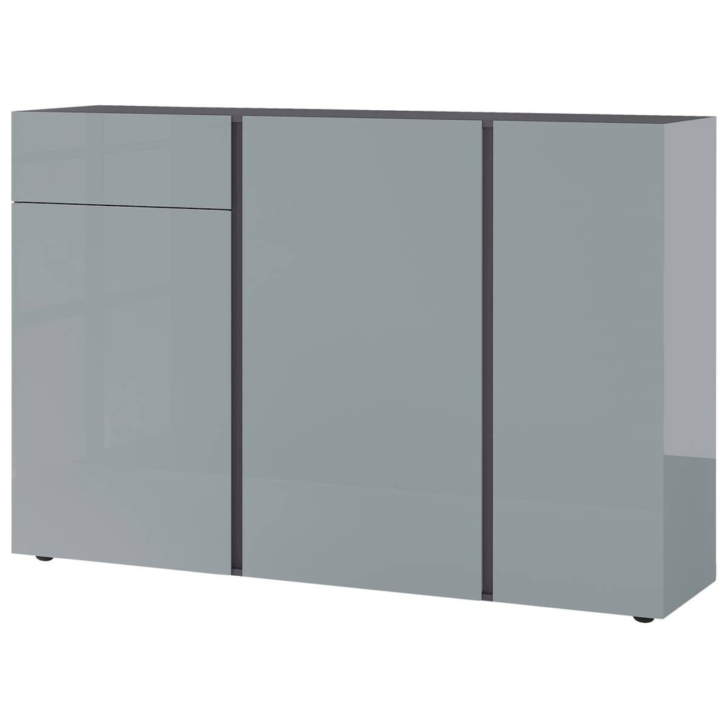 Sideboard Mesa Graphit Nachbildung Silbergrau Hochglanz B/H/T: ca. 152x103x43 cm