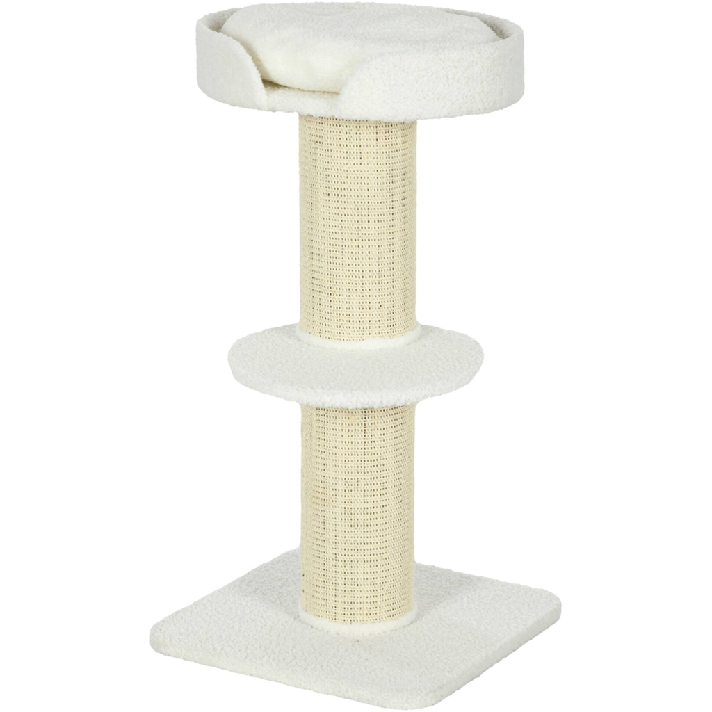 PawHut Kratzbaum cremeweiß Spanplatte B/H/L: ca. 45x91x45 cm