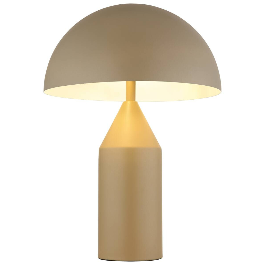 GLOBO Tischleuchte ATOMA sand weiß Metall H/D: ca. 39x28 cm E27 2 Brennstellen