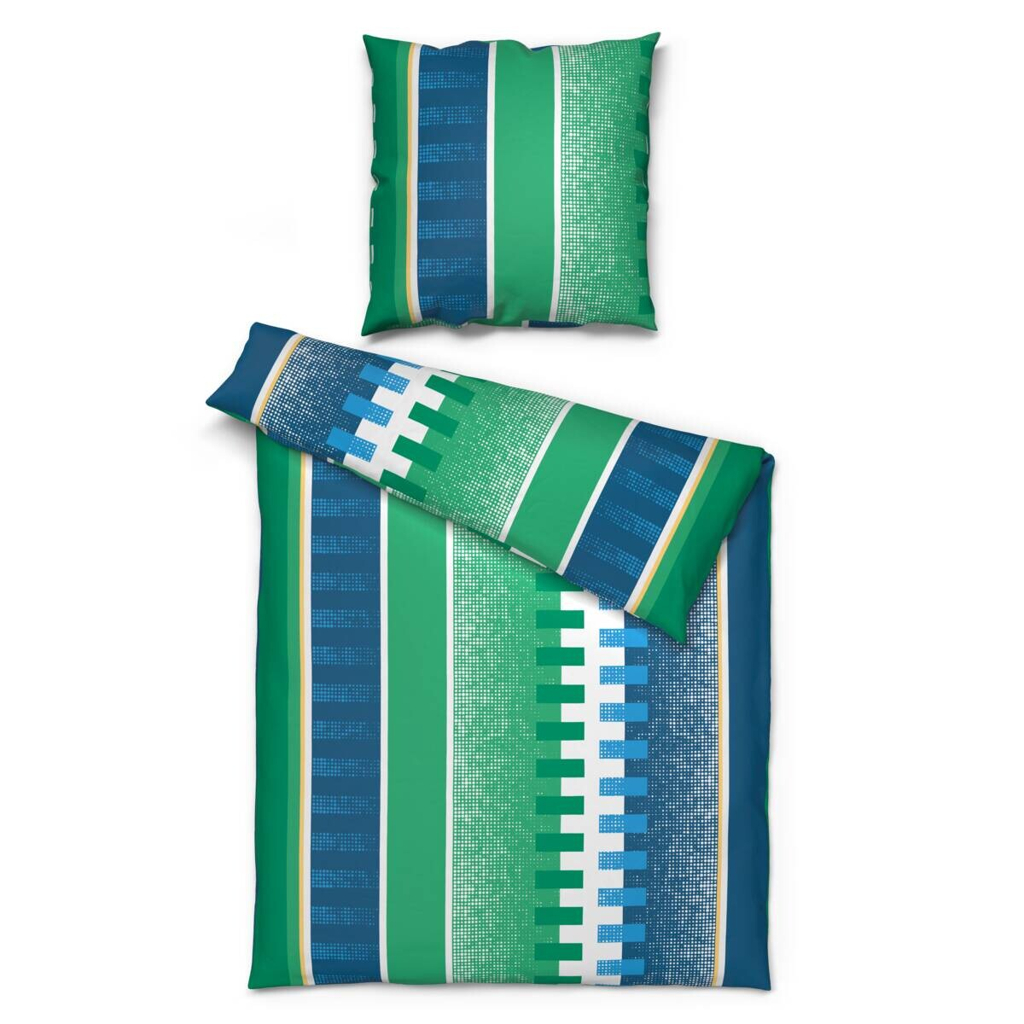 Microfaser Bettwäsche blau Polyester B/L: ca. 135x200 cm