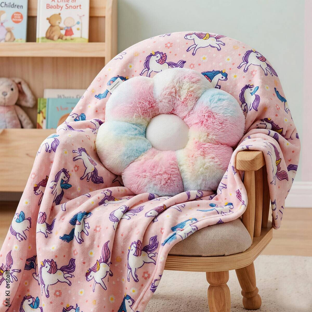Set bestehend aus Kissen und Kuscheldecke rosa Polyester B/L: ca. 100x127 cm