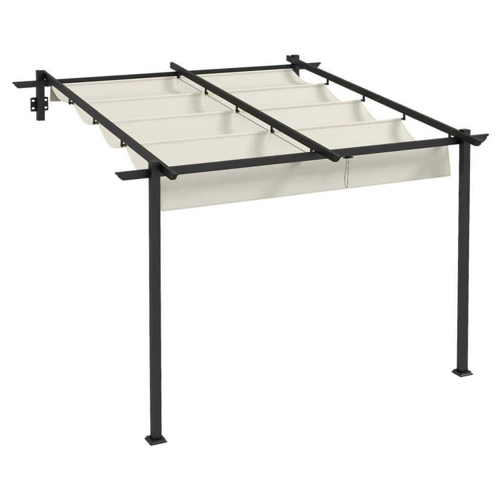 Outsunny Pergola cremeweiß Polyester B/H/L: ca. 297x230x297 cm