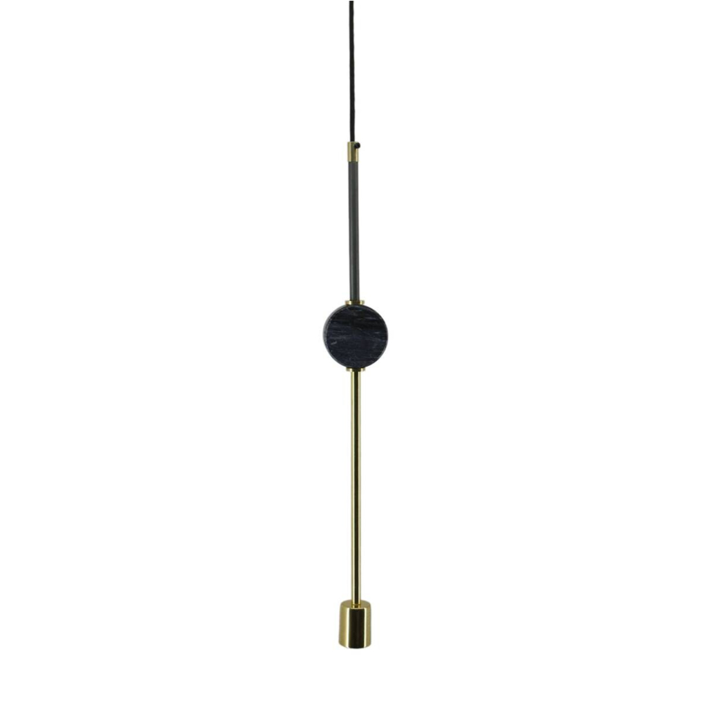 Kayoom Pendelleuchte schwarz Marmor Kupfer Eisen B/H/L: ca. 4x65x8 cm E27 1 Brennstellen