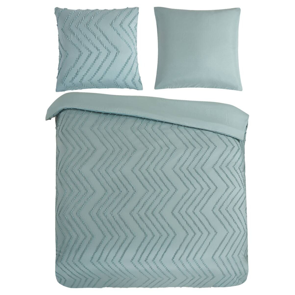 Microfaser Bettwäsche Zigzag salbei Polyester B/L: ca. 200x200 cm