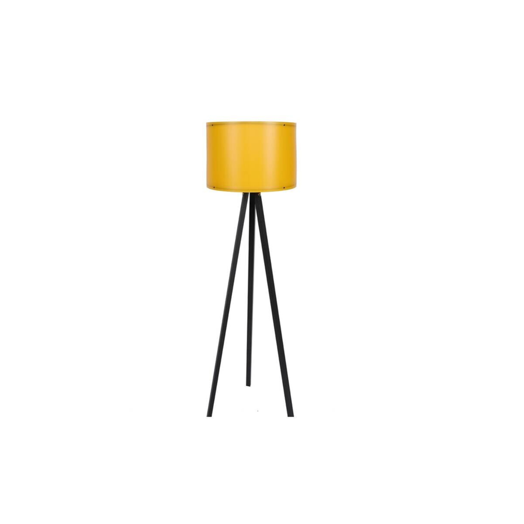 Opviq Stehlampe gelb schwarz MDF Polypropylen B/H/L: ca. 38x145x38 cm E27 1 Brennstellen