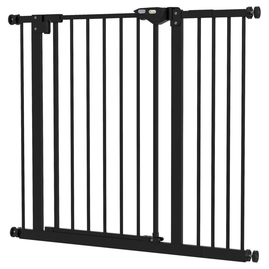 PawHut Türschutzgitter schwarz Metall B/H/L: ca. 2x77x94 cm