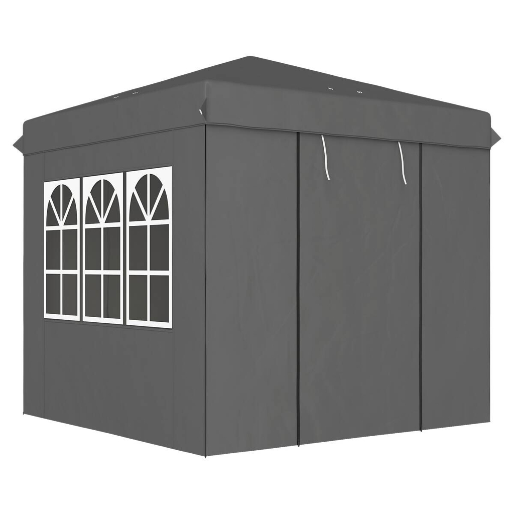 Outsunny Pavillon dunkelgrau Metall B/H/L: ca. 250x268x250 cm