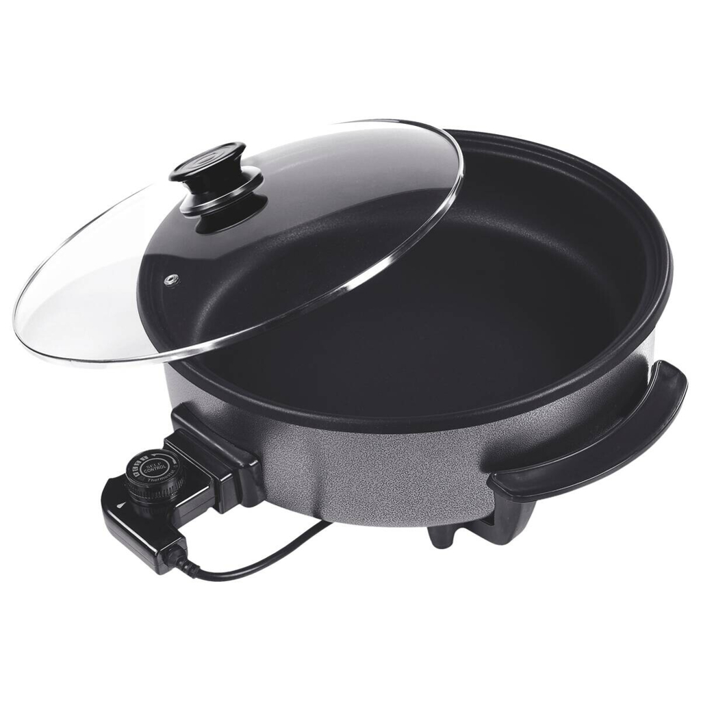 SCHÄFER Elektrische Multipfanne 20370 schwarz Metall Glas H/D: ca. 11x42 cm