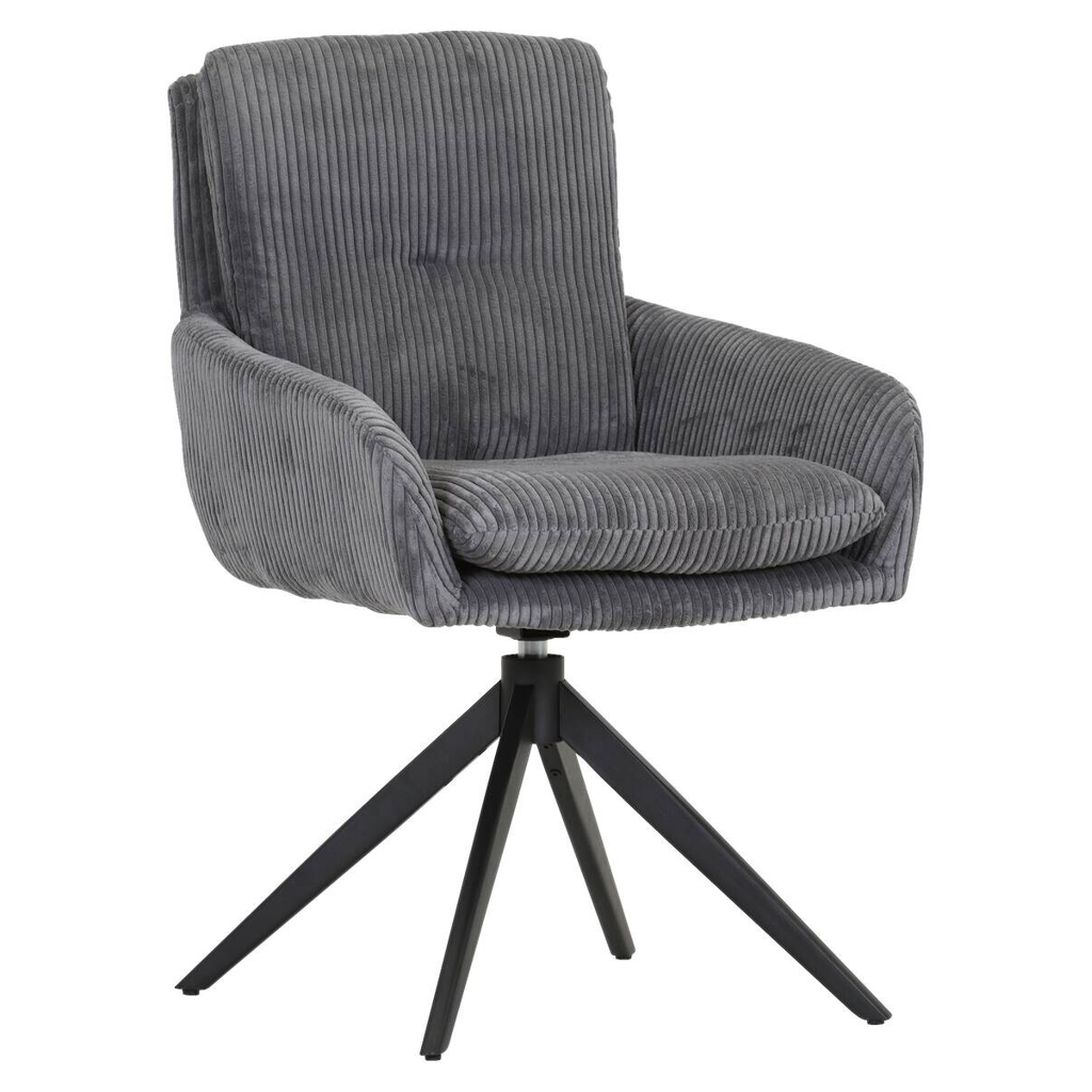 Drehstuhl Olmo anthrazit Kord B/H/T: ca. 60x89x69 cm