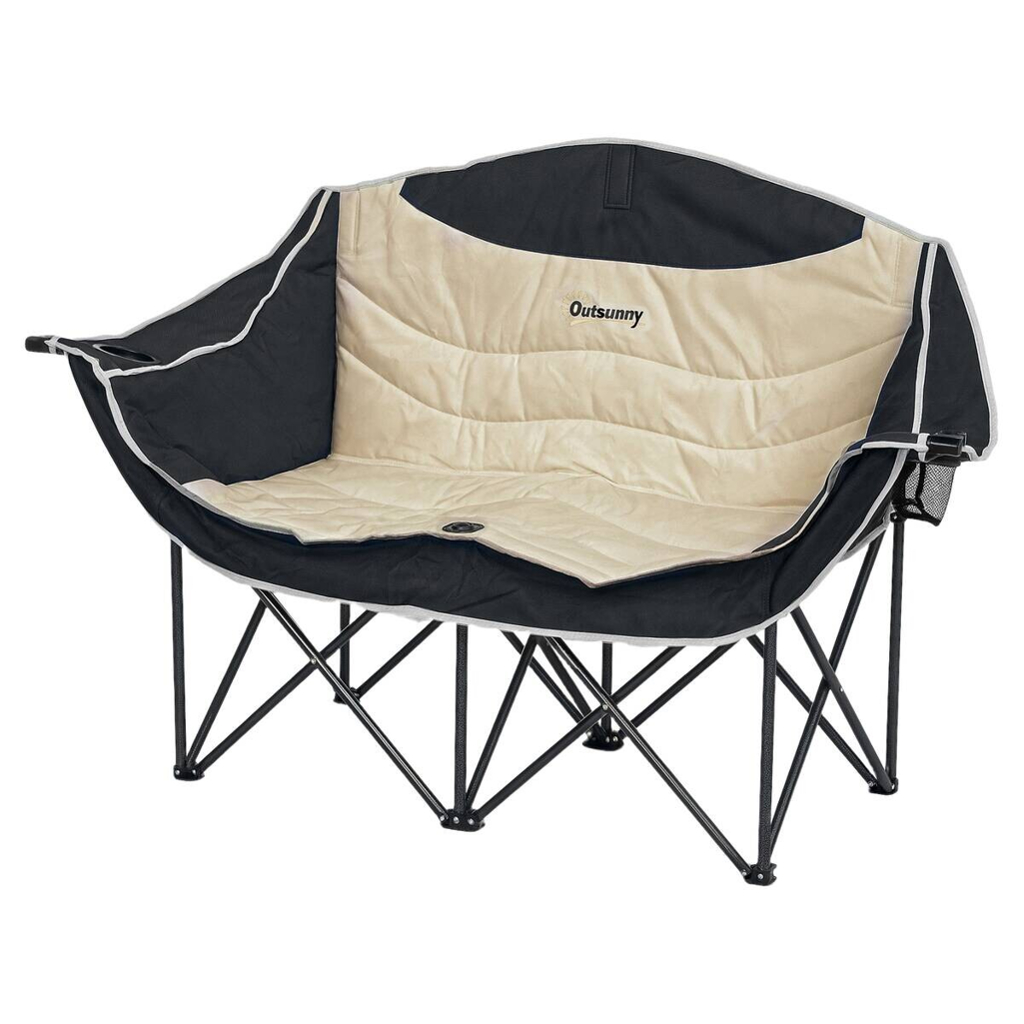 Outsunny Campingstuhl khaki Metall B/H/L: ca. 50x92x134 cm