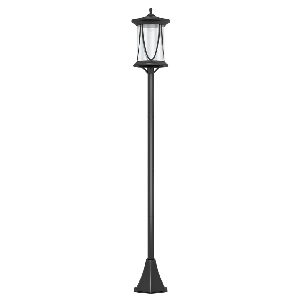 Solar Gartenlaterne schwarz Kunststoff B/H/L: ca. 17x127x17 cm