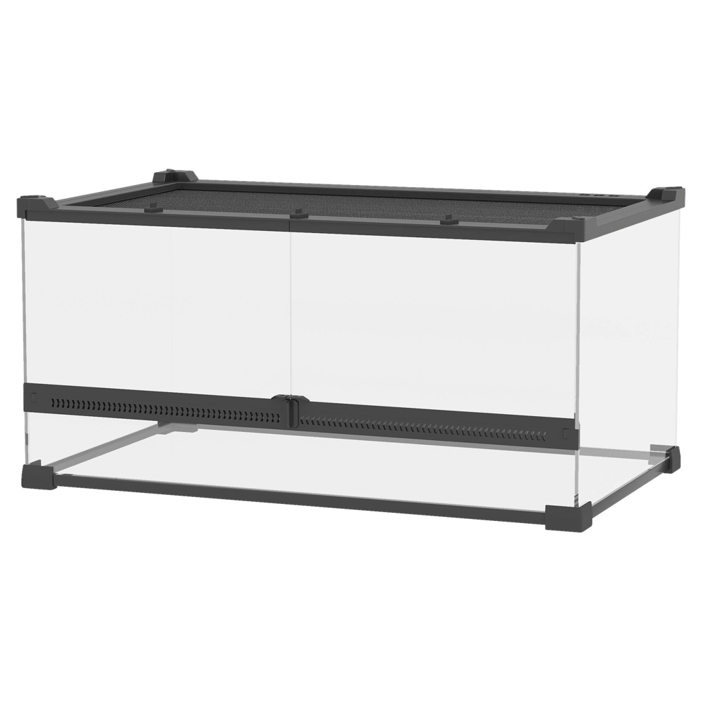 PawHut Terrarium schwarz Glas B/H/L: ca. 30x25x50 cm