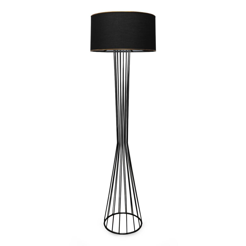 Opviq Stehlampe schwarz Metall B/H/T/L/D: ca. 38x155x38x38x38 cm E27 1 Brennstellen