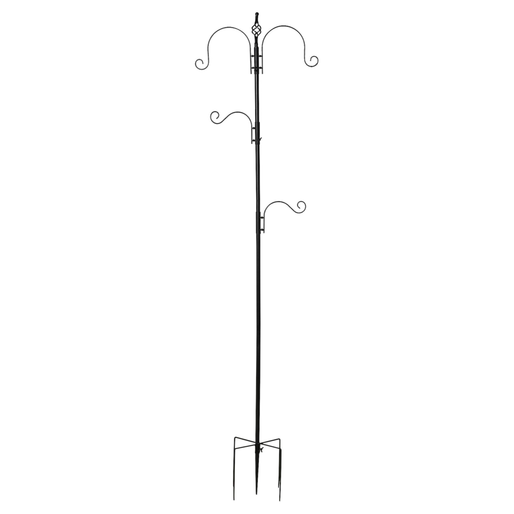 PawHut Vogelfutterstation schwarz Stahl B/H/L: ca. 54,5x208x54,5 cm