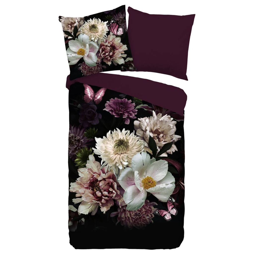Microfaser Bettwäsche Marleen bordeauxrot Polyester B/L: ca. 135x200 cm