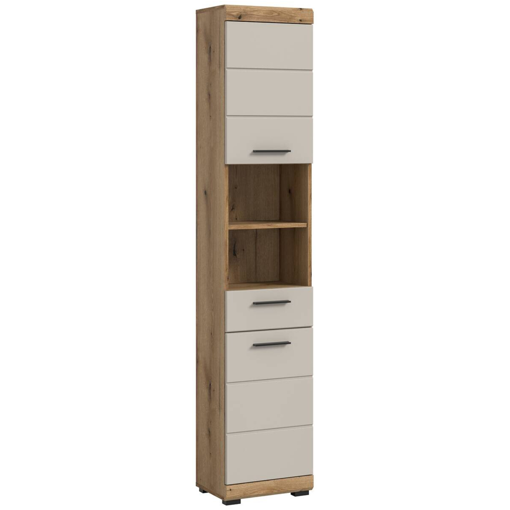 Badhochschrank Scout Evoke Oak Nachbildung Kaschmirgrau Nachbildung B/H/T: ca. 37x191x31 cm