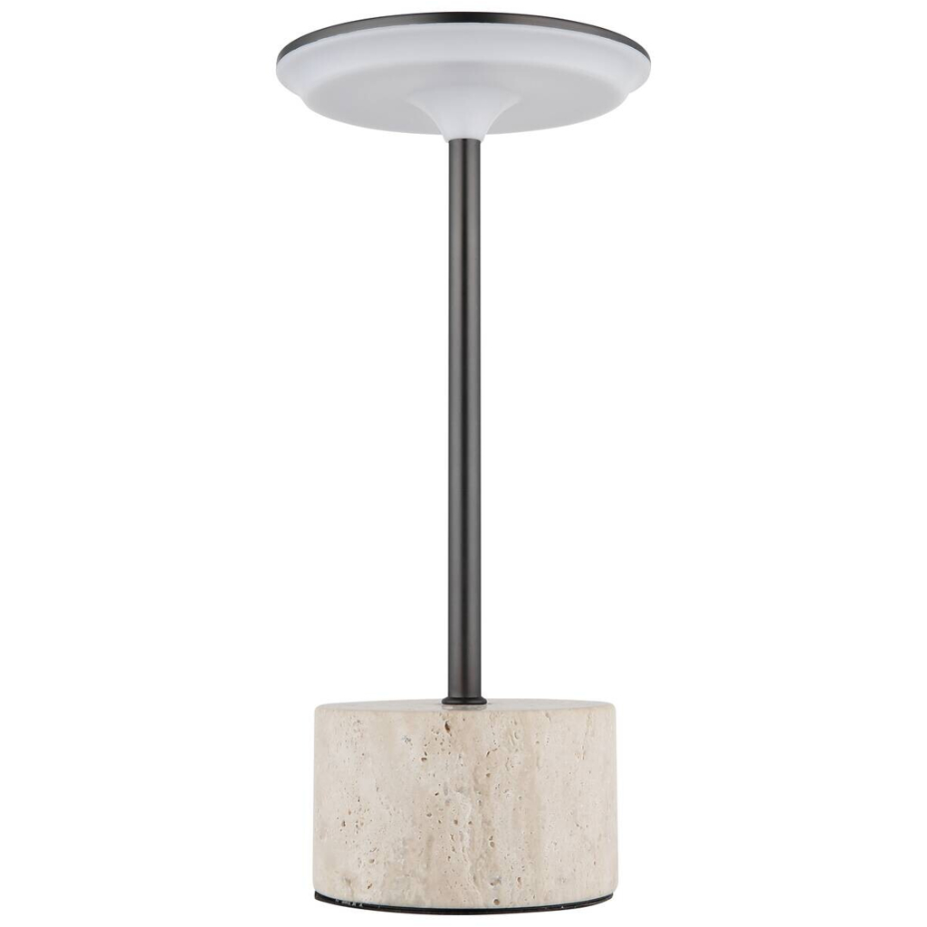 GLOBO Tischleuchte sand Chrom Kunststoff Metall B/H/L: ca. 16,5x31,5x16,5 cm