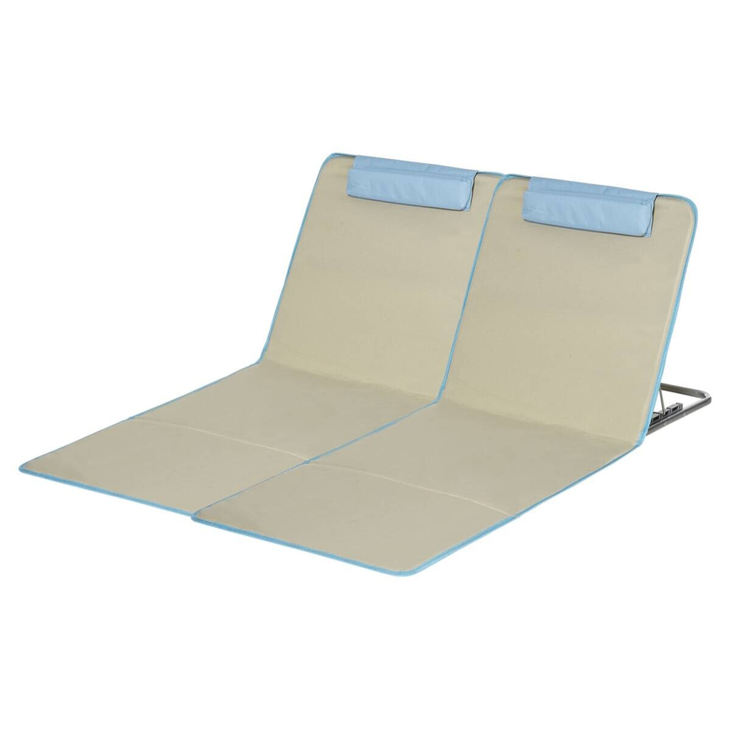 Outsunny Strandliege 2er Set hellblau Stahl B/H/L: ca. 53x35x124 cm