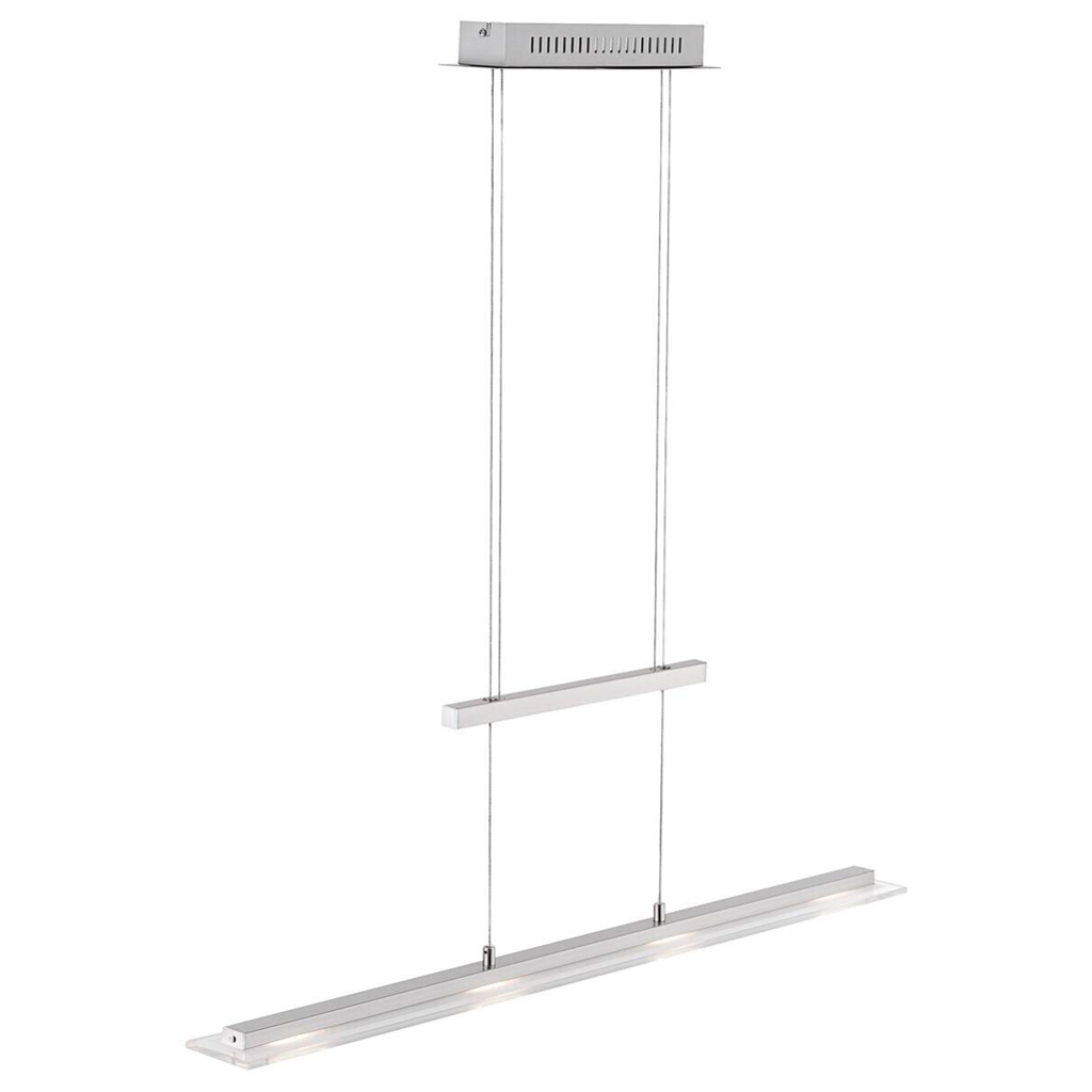 Fischer & Honsel LED-Pendelleuchte 67672 nickel matt Chrom Glas Metall B/H/T: ca. 64x150x9 cm 1 Brennstellen