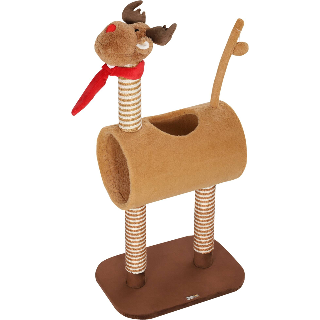 PawHut Kratzbaum braun Polyester B/H/L: ca. 34x98x48 cm