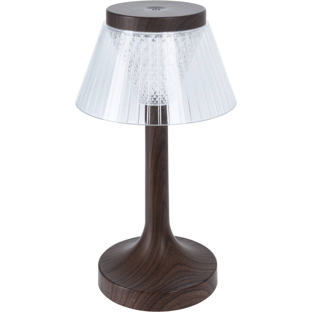 LED-Tischleuchte braun Kunststoff H/D: ca. 27,5x15 cm