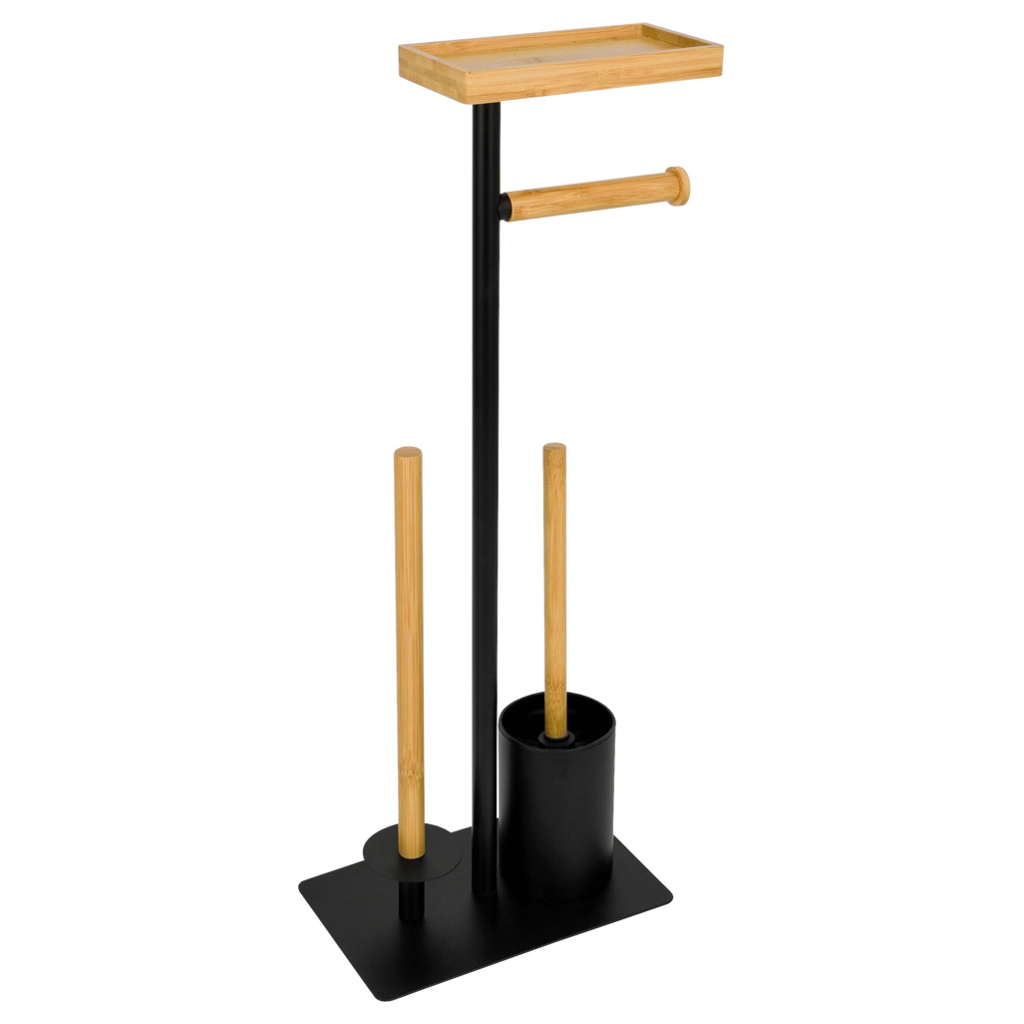POCOline Stand-WC-Garnitur Nordic Black schwarz hellbraun Edelstahl