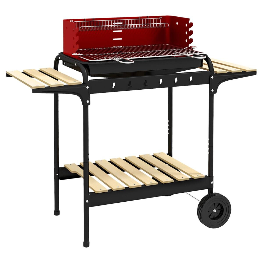Outsunny Holzkohlegrill Metall B/H/L: ca. 47x95x103 cm