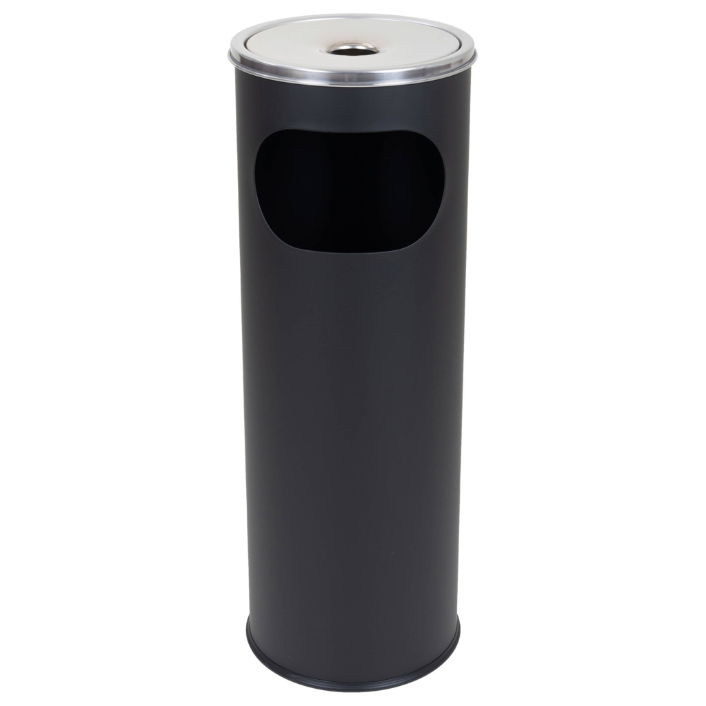 Aschenbecher schwarz Metall