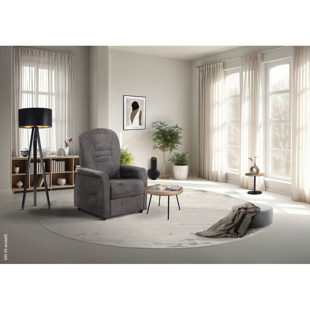 TV-Sessel Uno dunkelgrau Microfaser B/H/T: ca. 78x114x88 cm