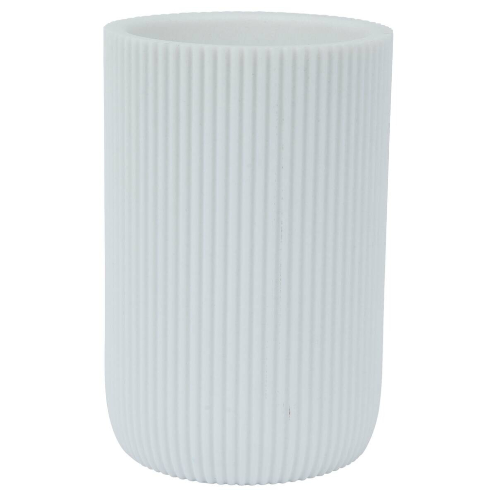 Zahnputzbecher Samos weiß Polyresin