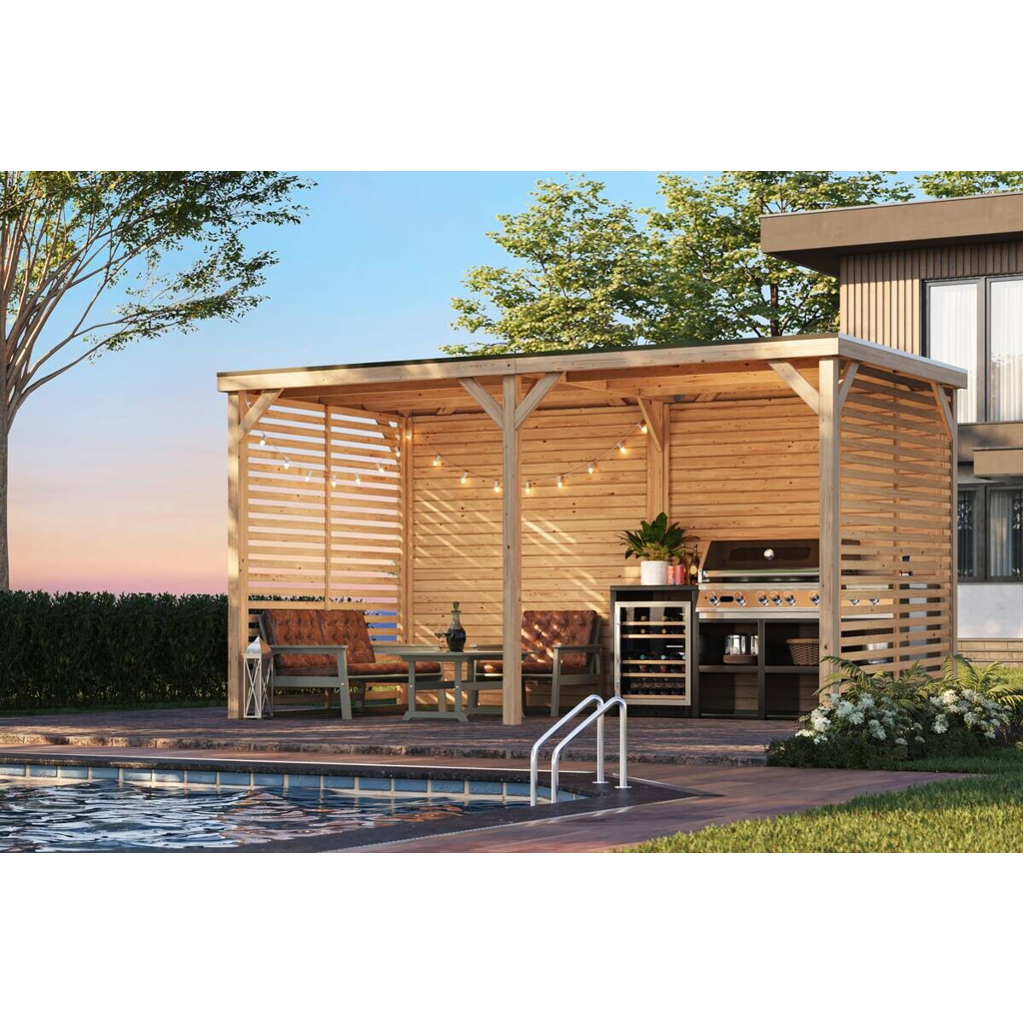 Karibu Pavillon Arizona natur Fichte B/H/T: ca. 453x243x231 cm