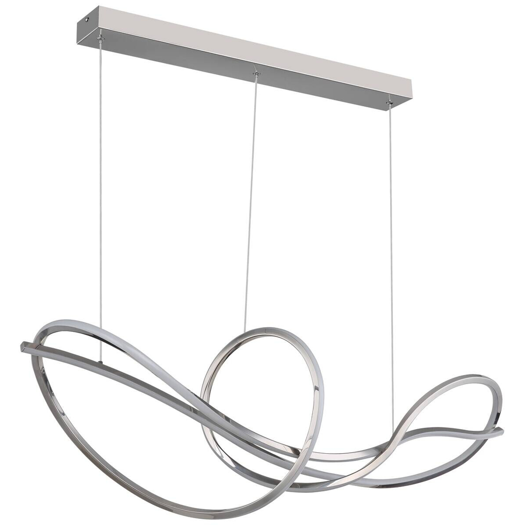 GLOBO Pendelleuchte Chrom Opal Edelstahl Metall B/H/T: ca. 110x120x33 cm 1 Brennstellen