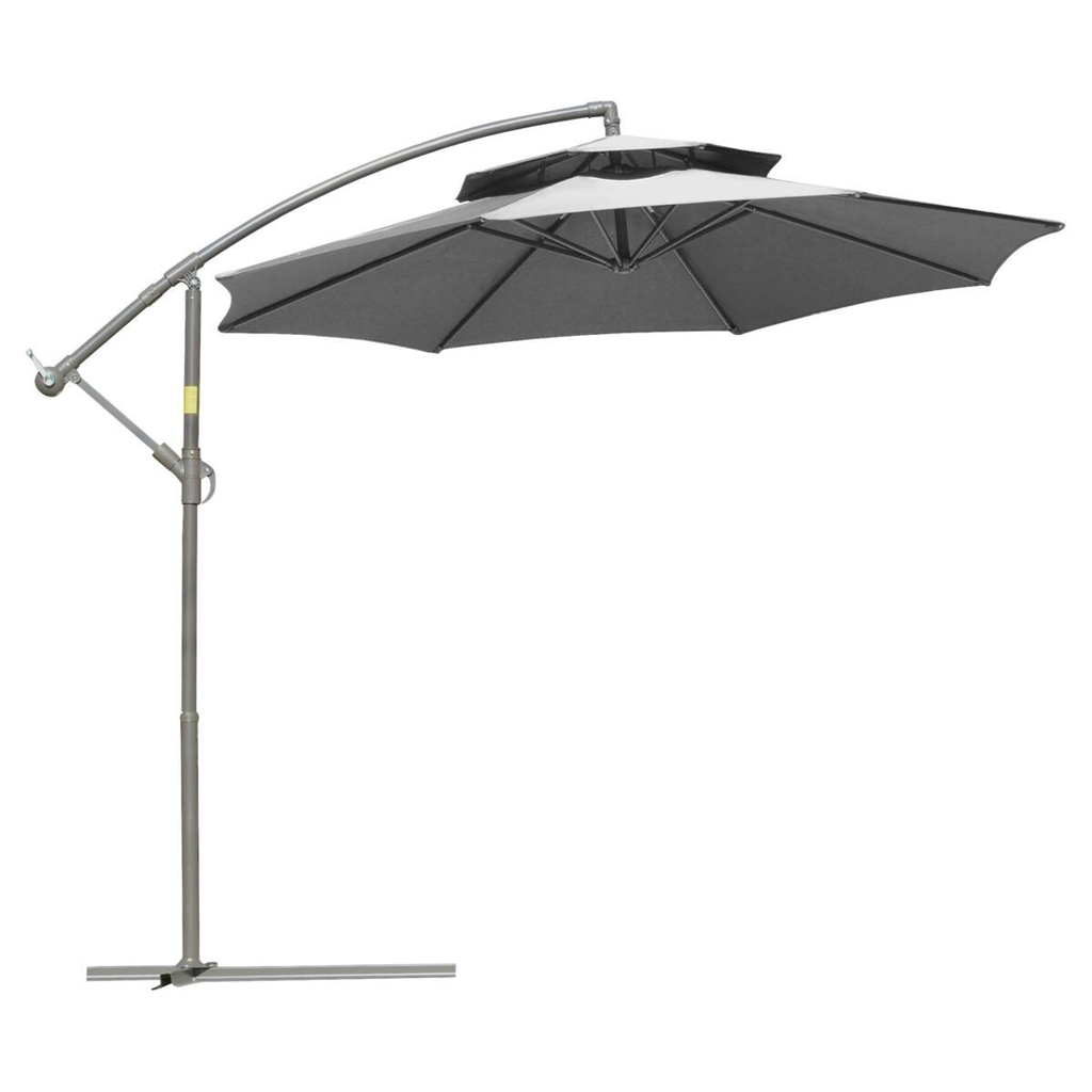 Outsunny Sonnenschirm hellgrau Polyester H/D: ca. 245x267 cm