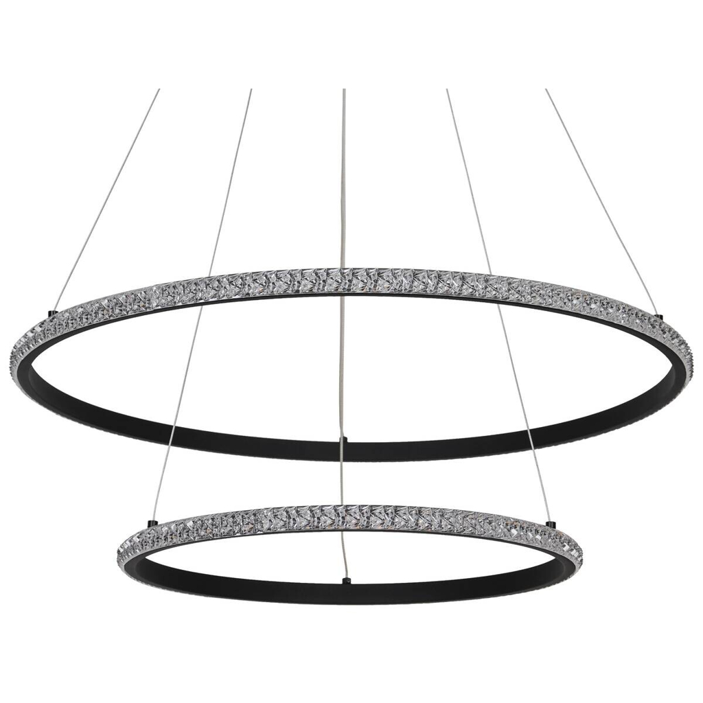 POCOline LED-Pendelleuchte Aletta schwarz Metall Acryl H/D: ca. 120x60 cm