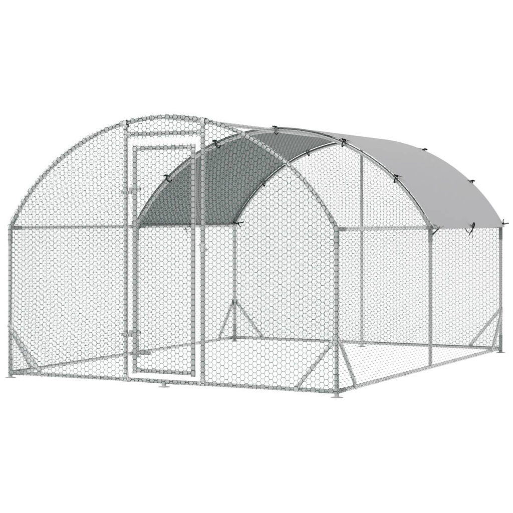 PawHut Hühnerstall silber Polyester B/H/L: ca. 380x197x280 cm