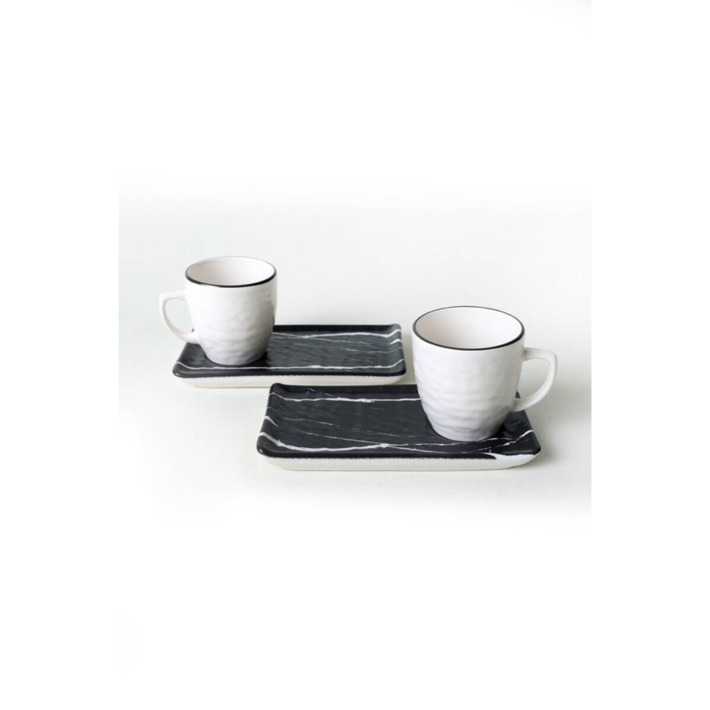HermiaConcept Kaffeetassen-Set Quebec 4-tlg.  multicolor Steinzeug