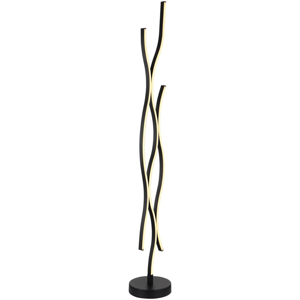GLOBO Stehlampe Opal mattschwarz Metall Kunststoff H/D: ca. 135x20 cm 1 Brennstellen
