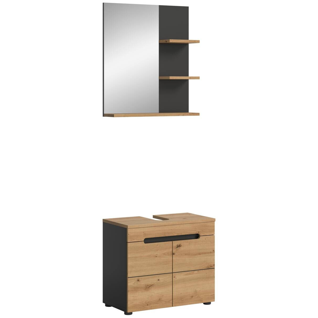 Badezimmer-Set Canu Basalt Eiche Artisan Nachbildung B/H/T: ca. 63x193x34 cm
