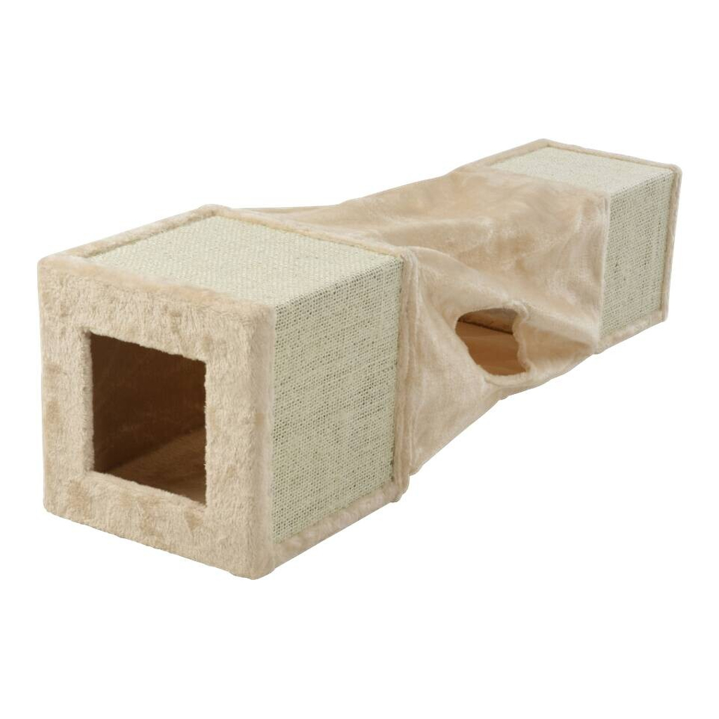 Katzenkratztunnel beige Stoff B/H/L: ca. 10,6x29x29 cm