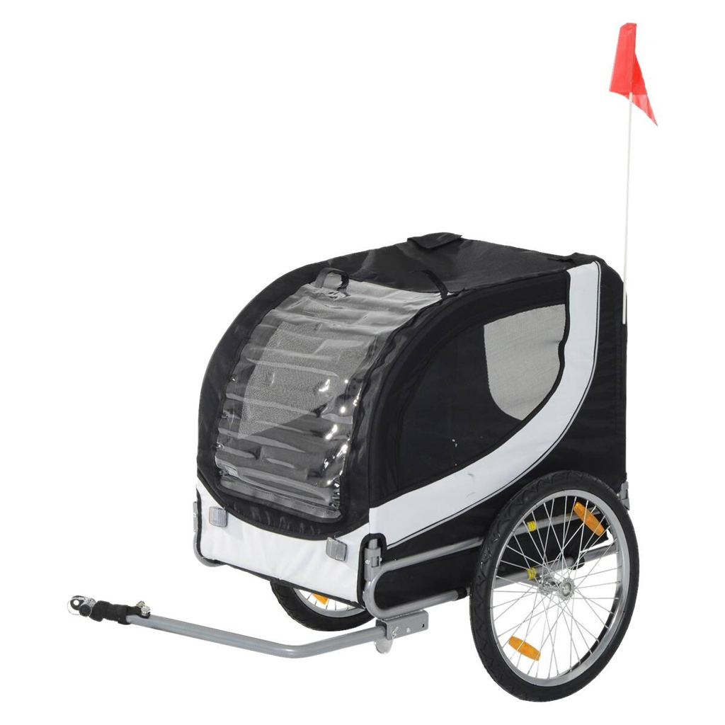 PawHut Fahrradanhänger 20 Zoll schwarz schwarz B/H/L: ca. 73x94x78 cm