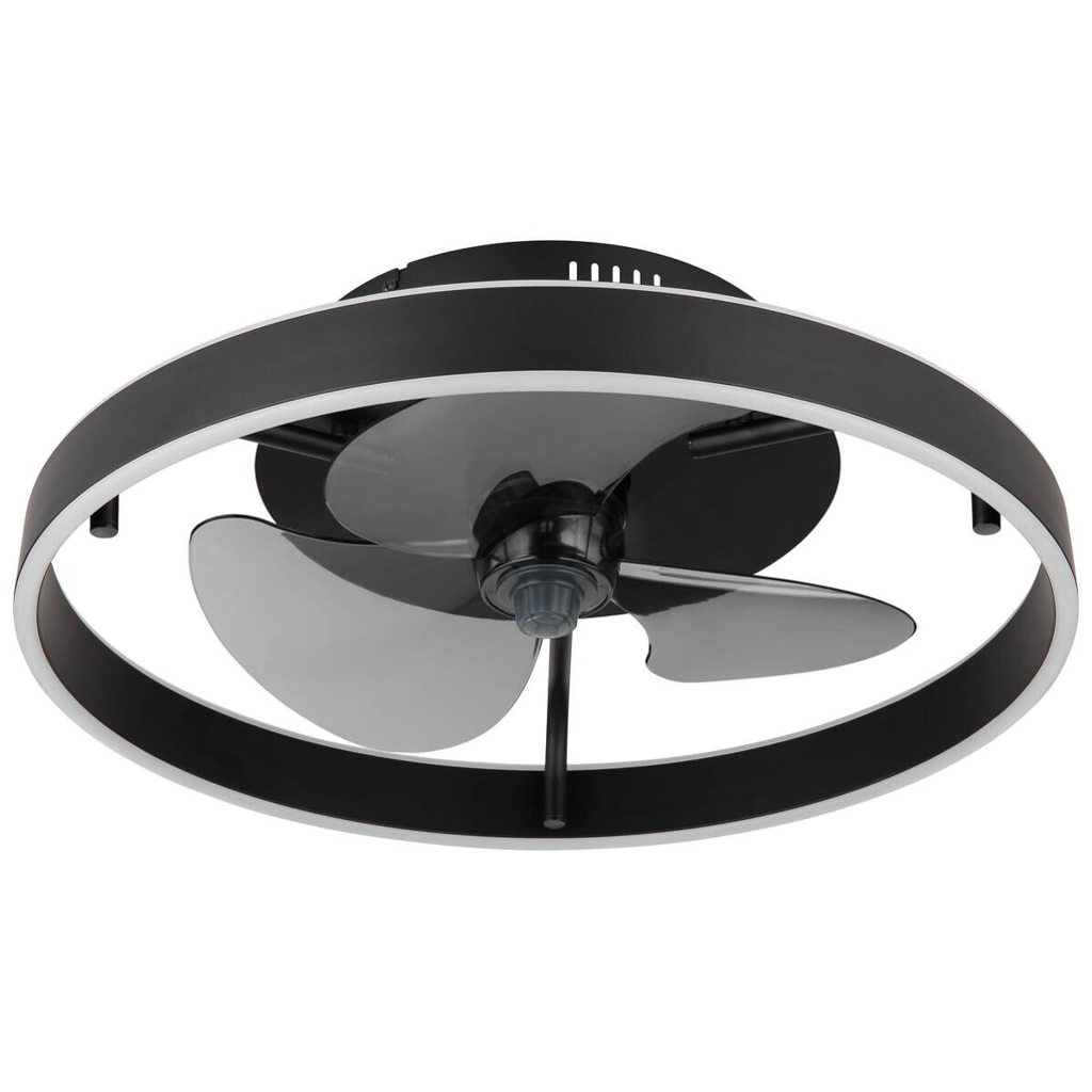GLOBO Deckenventilator schwarz Opal Rauch H/D: ca. 14,5x50 cm max. 40 W
