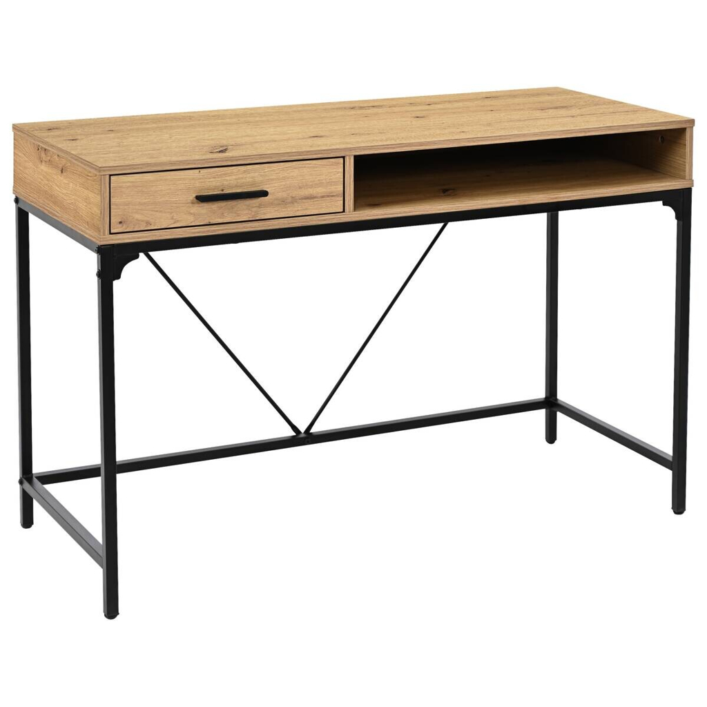 Schreibtisch Faya Eiche Artisan Nachbildung schwarz B/H/T: ca. 110x75x48 cm