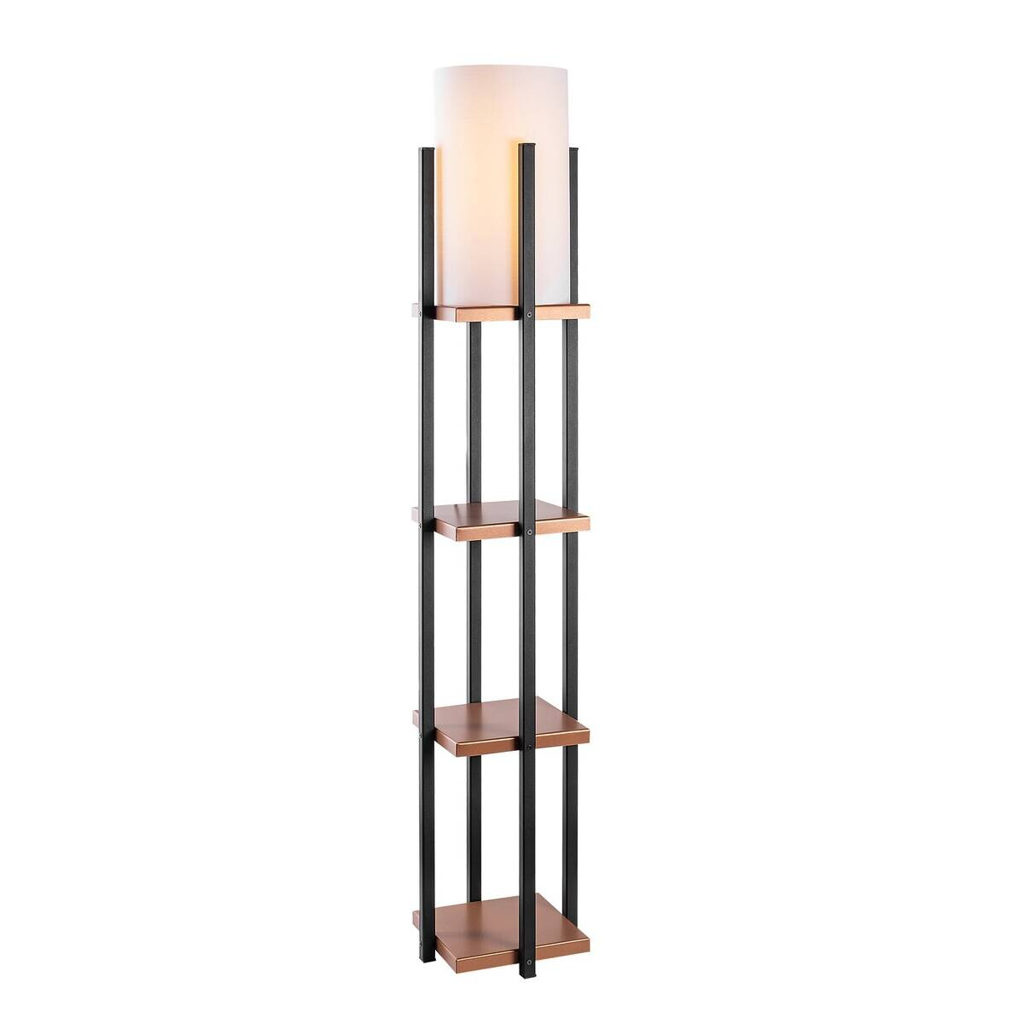 Opviq Stehlampe Kupfer schwarz Metall B/H/T/L/D: ca. 25x130x25x25x25 cm E27 1 Brennstellen