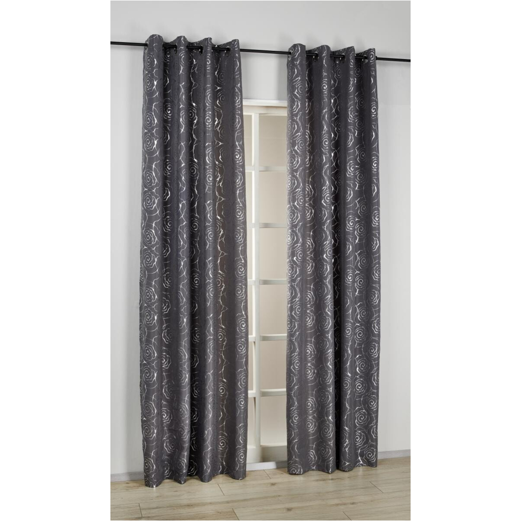 silver edition Ösenvorhang Glamour grau B/L: ca. 135x245 cm