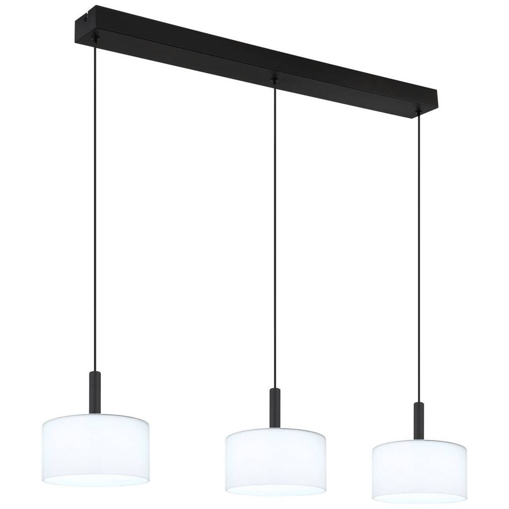 GLOBO Pendelleuchte mattschwarz Opal Glas Metall B/H/T/L: ca. 20x150x96x96 cm 1 Brennstellen