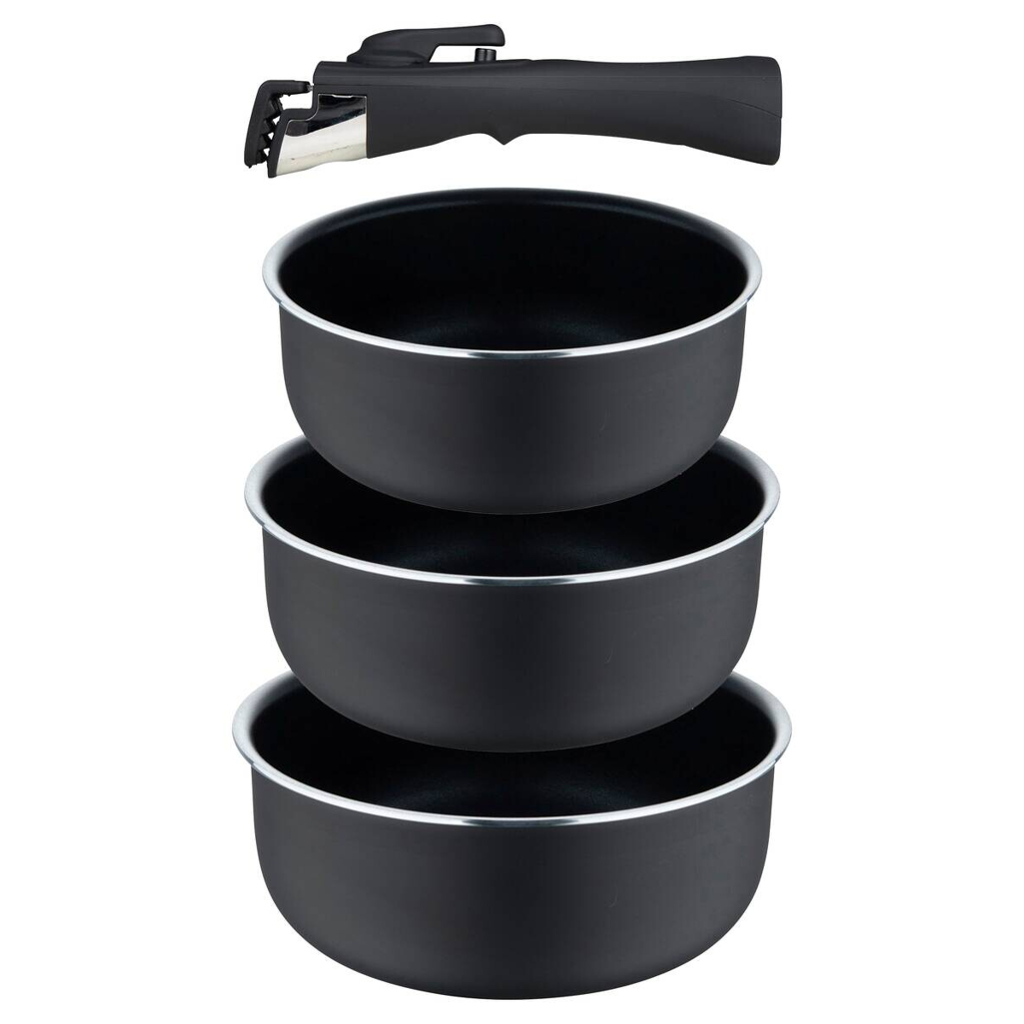 BERGNER Topfset CLICK & COOK schwarz Aluminium 4 tlg.