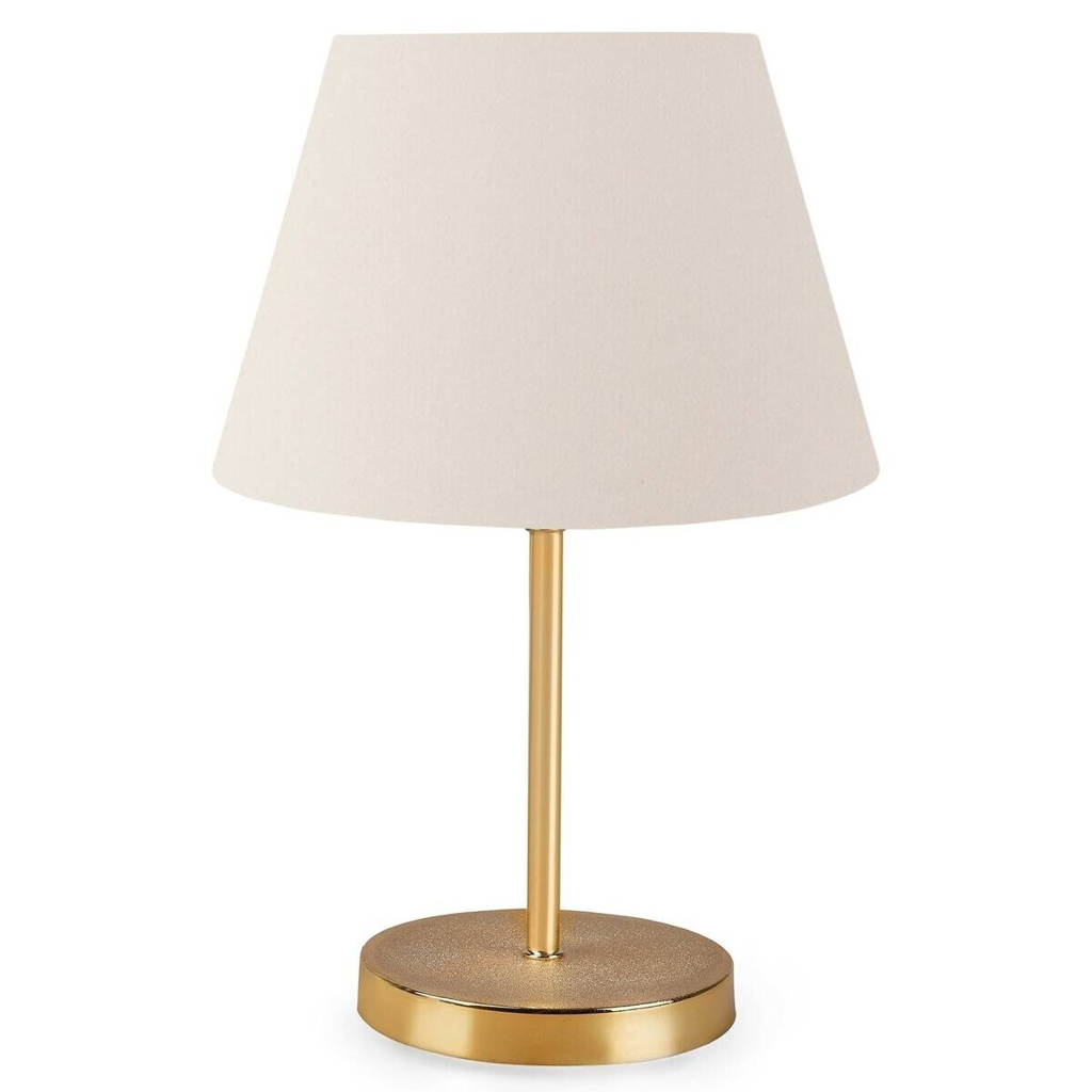 Opviq Tischleuchte creme Metall PVC B/H/L: ca. 22x37x22 cm E27 1 Brennstellen