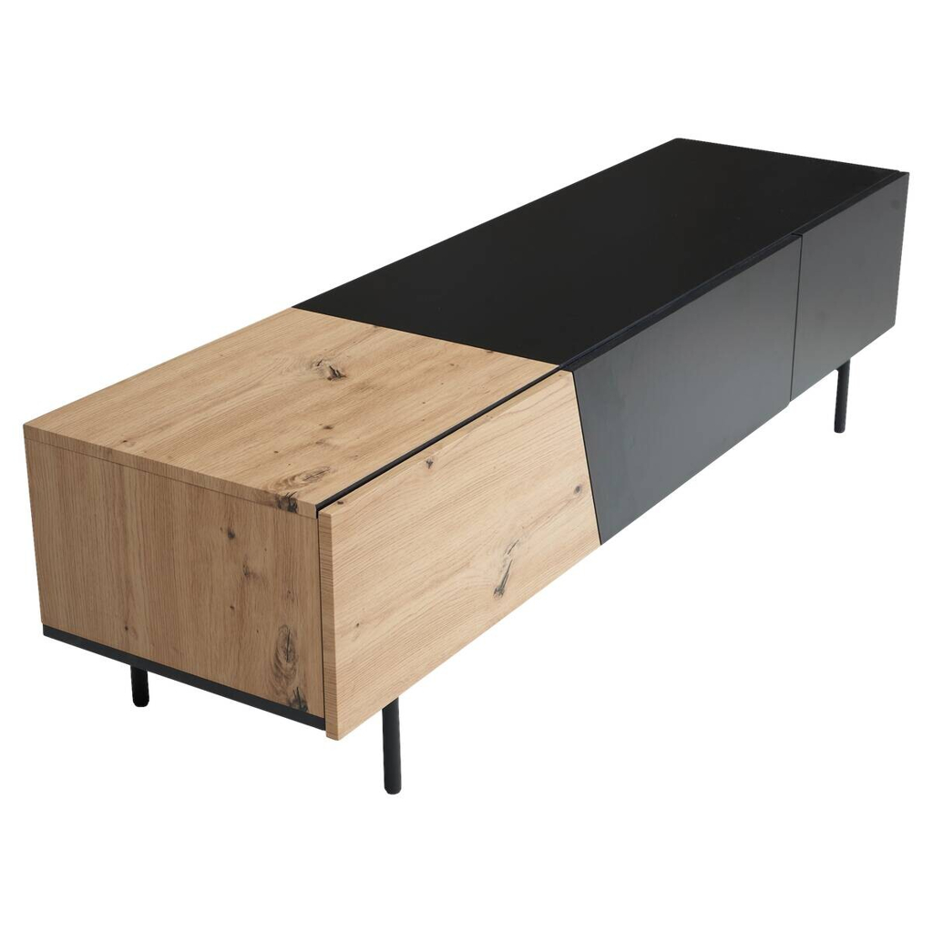Lowboard schwarz Eiche Optik B/H/T: ca. 150x40x40 cm